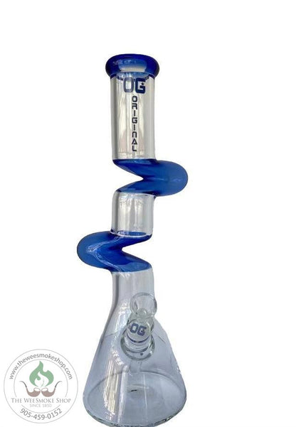 blue OG 7mm Colored Zong (16") - Glass Bongs - The Wee Smoke Shop