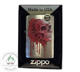 Drippy Red skull Zippo- Wee Smoke Shop