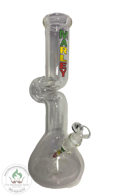 Rasta Marley 14" One Tier Rounded Bottom Zong - Glass Bong - The Wee Smoke Shop