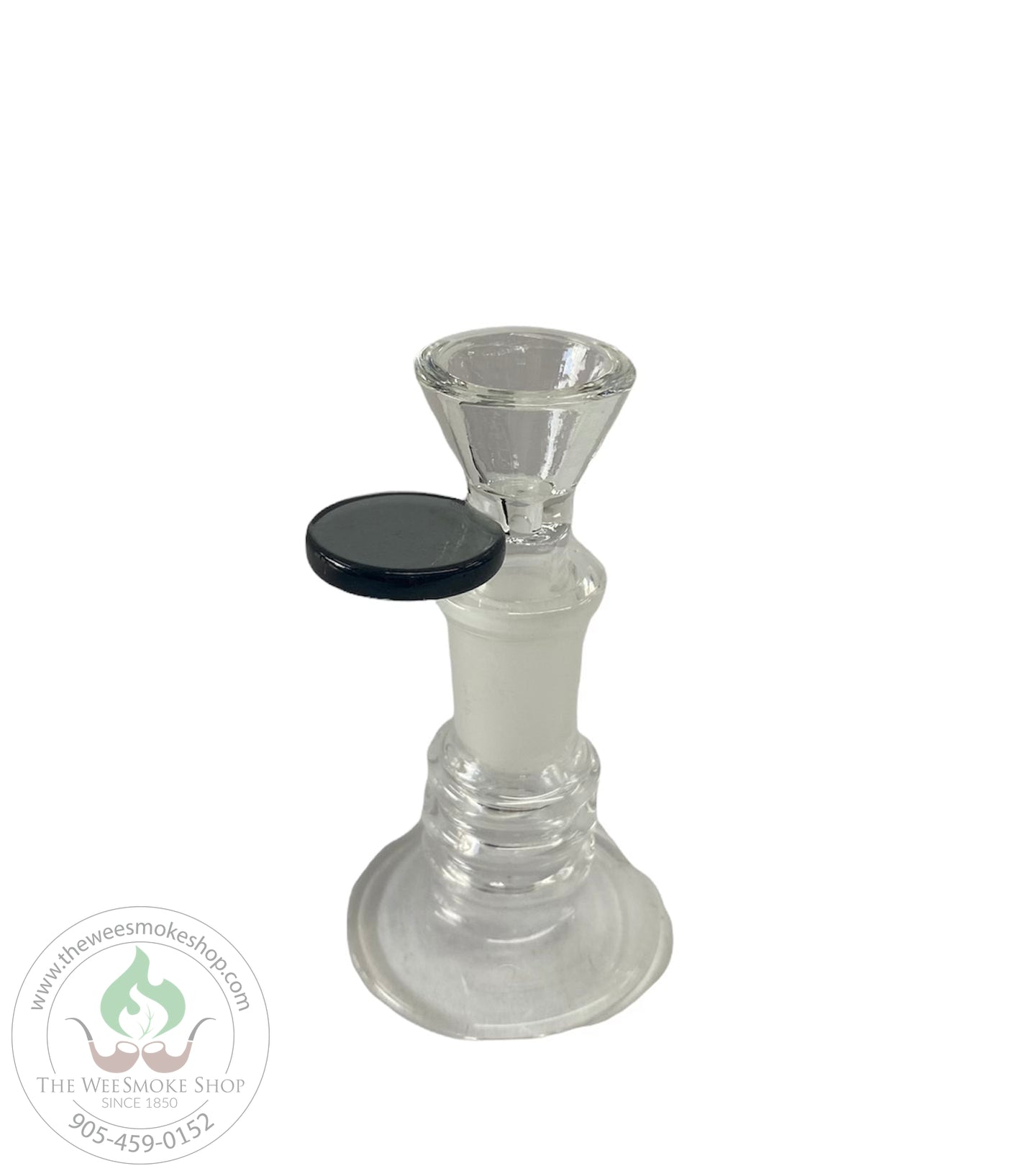 14mm Clear Glass Bowl-Black-Bowls-The Wee Smoke Shop