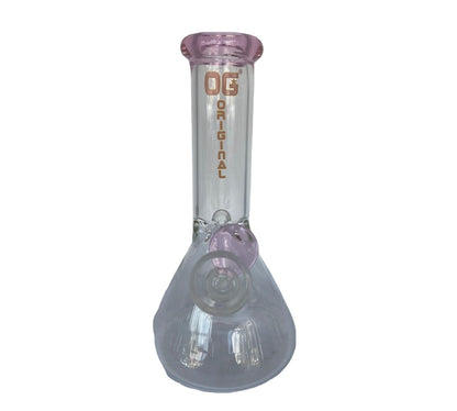 Pink OG Mini Beaker Bong (8") - Glass Bong - The Wee Smoke Shop