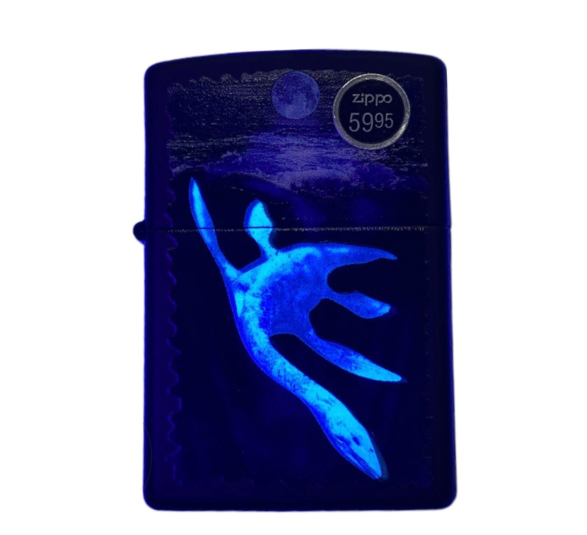 Zippo Black Light Lock Ness Monster - Wee Smoke Shop.