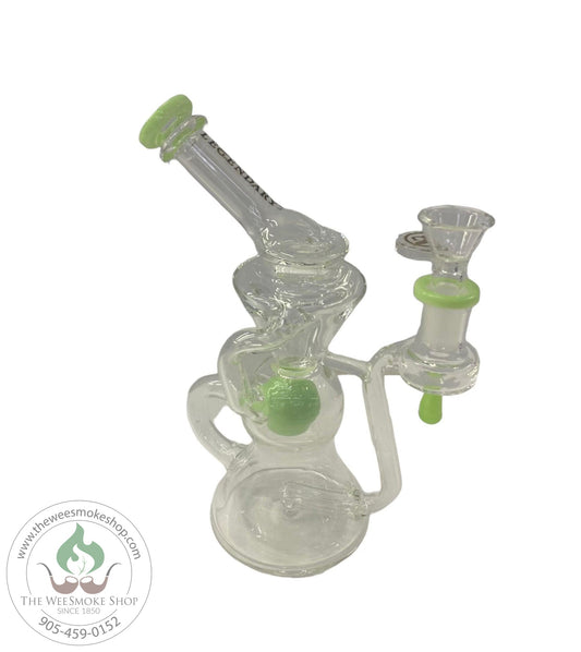 Legendary 8" Angled Recycle Dab Rig Green - Wee Smoke Shop