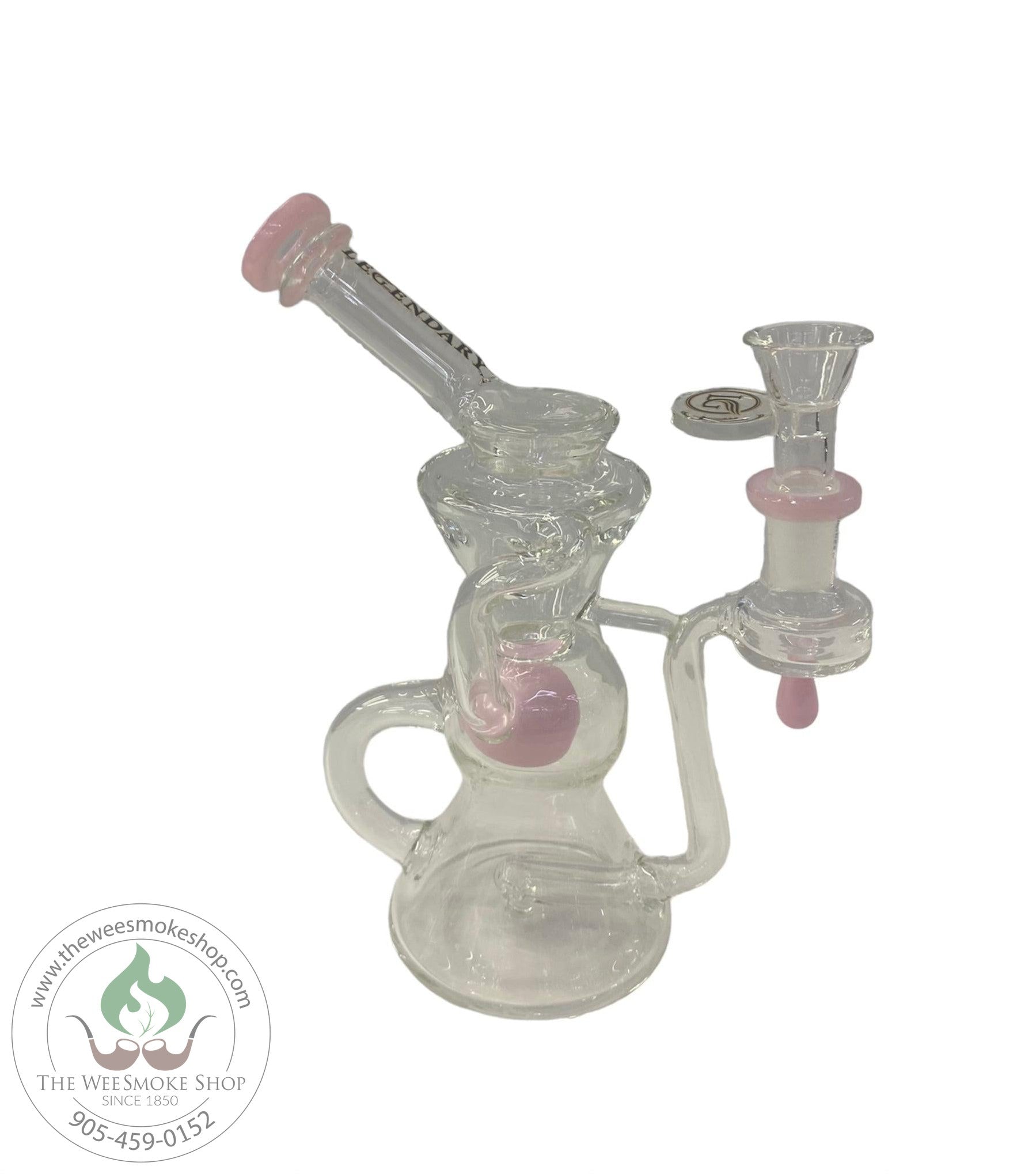 Legendary 8" Angled Recycle Dab Rig Pink - Wee Smoke Shop