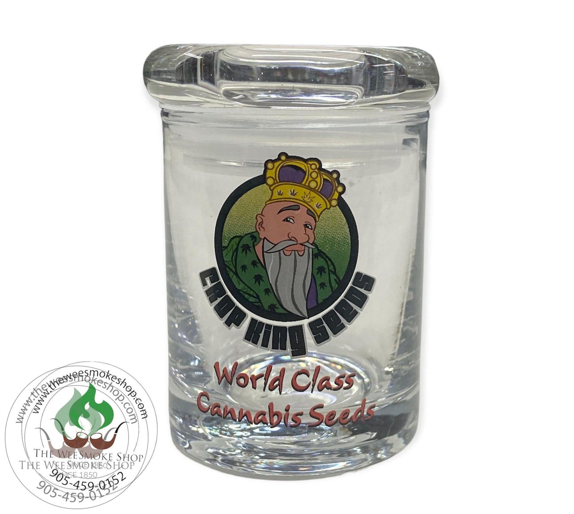 Crop King Seeds Glass 3" Storage Container-Storage-The Wee Smoke Shop