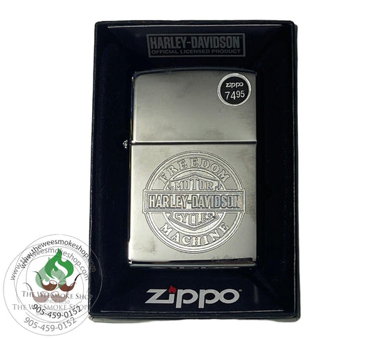 Zippo Harley Davidson Silver Logo-Zippo Lighter-The Wee Smoke Shop