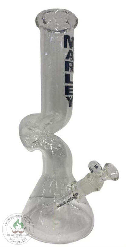 Black Marley 14" One Tier Rounded Bottom Zong - Glass Bong - The Wee Smoke Shop