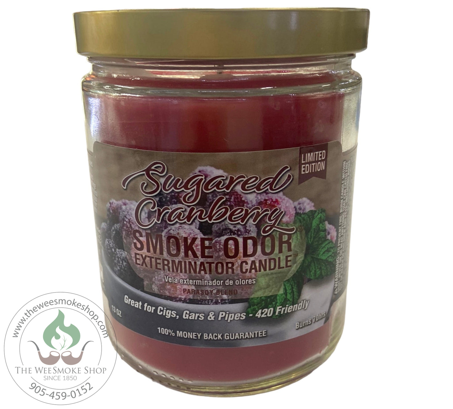 Sugared Cranberry Smoke Odor Exterminator Candle-The Wee Smoke Shop