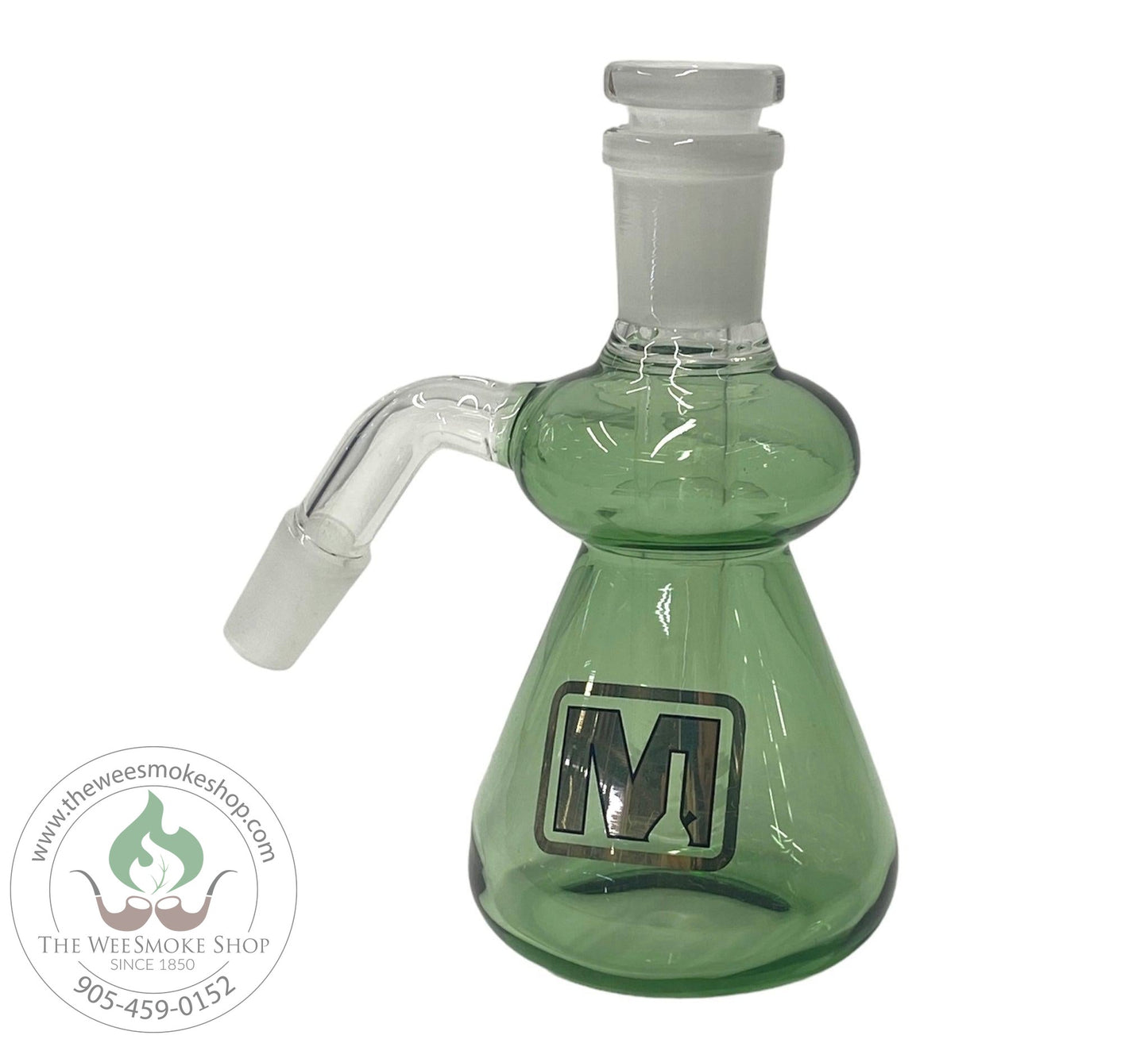 Marley 14mm Ash Catcher w/ Removable Downstem (45 Degree)-Green-Ash Catchers-The Wee Smoke Shop