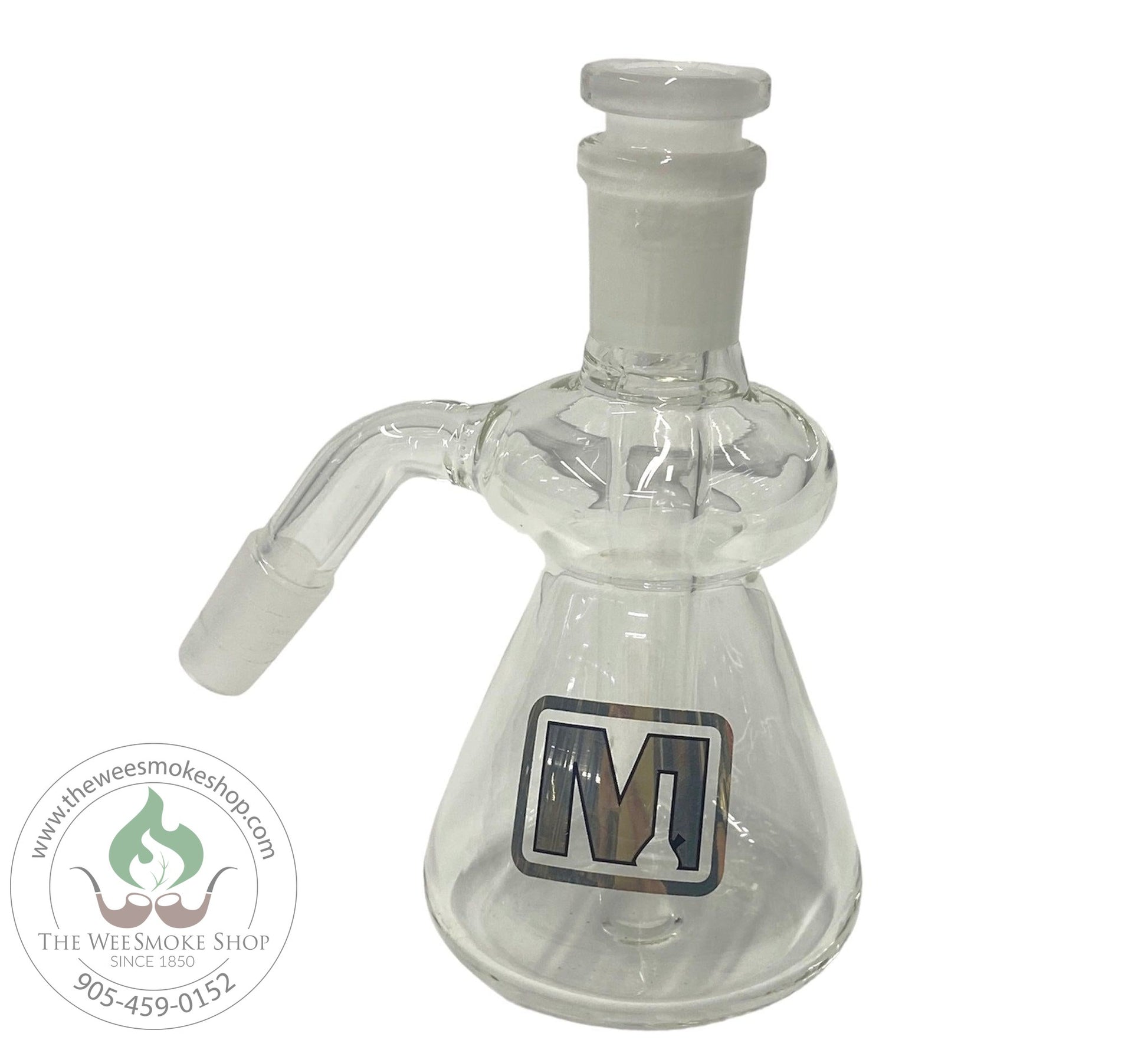 Marley 14mm Ash Catcher w/ Removable Downstem (45 Degree)-Clear-Ash Catcher-The wee Smoke Shop