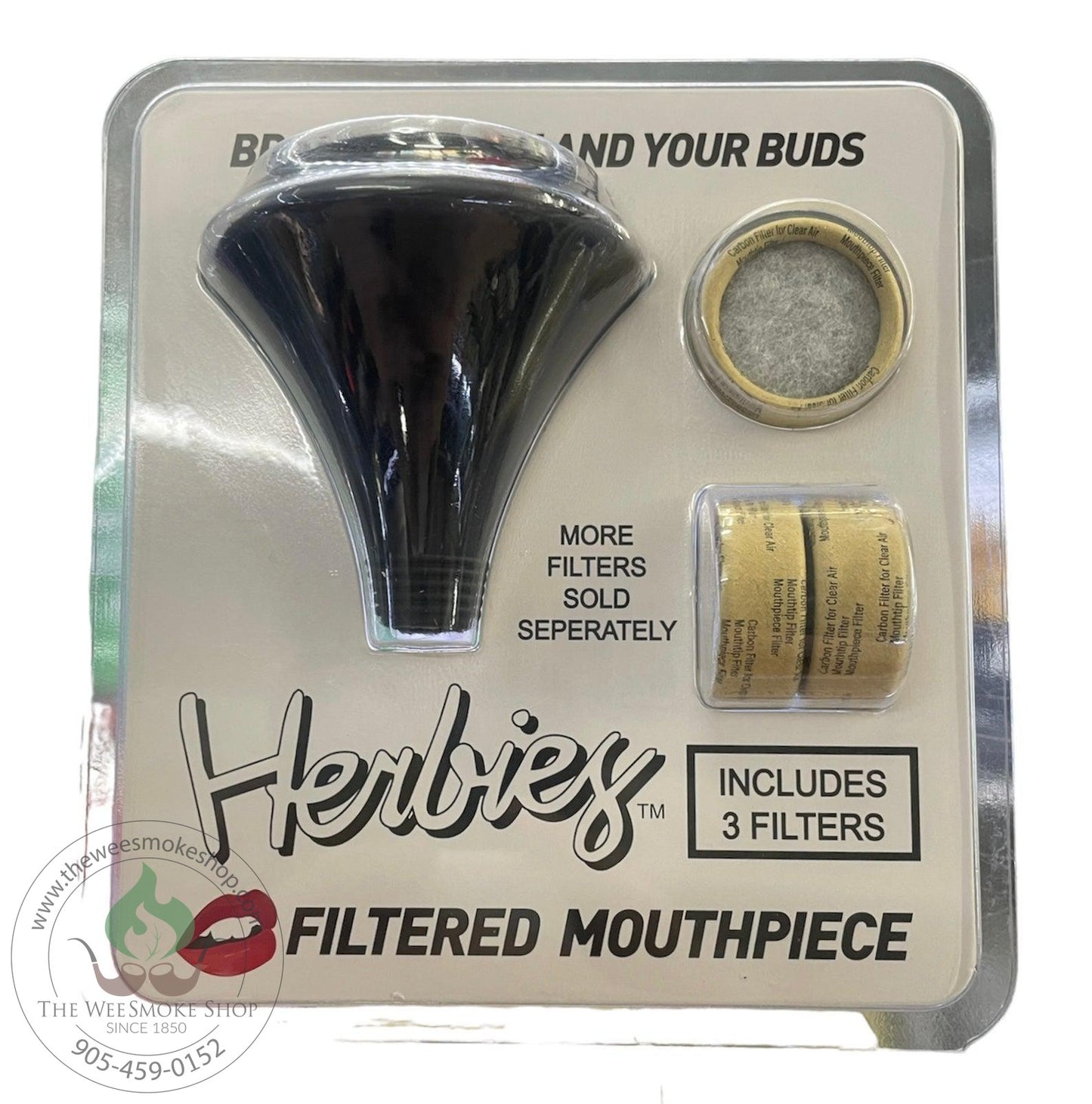 Herbies Filtered Mouthpiece - Black - The Wee Smoke Shop