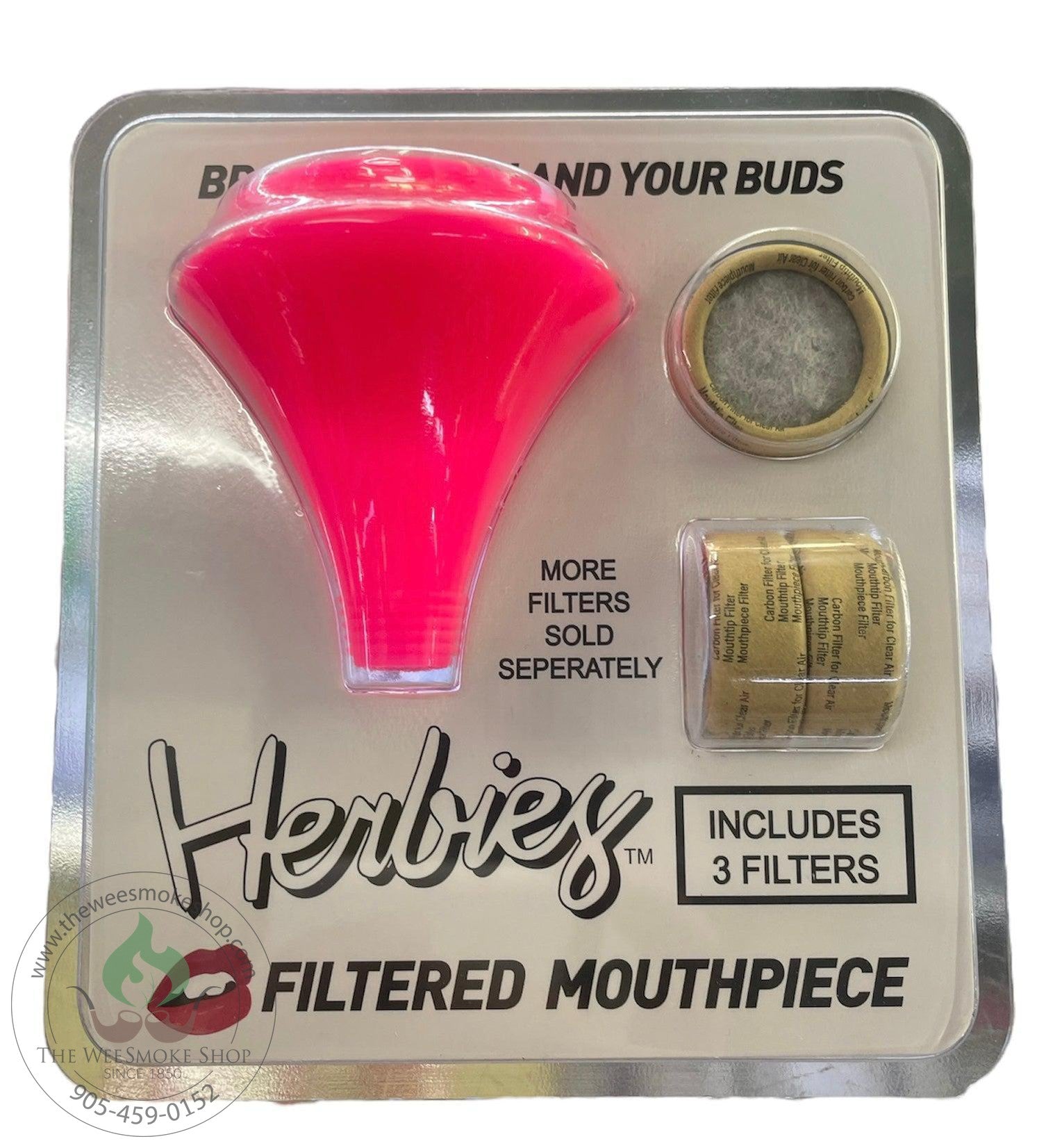 Herbies Filtered Mouthpiece - Pink - The Wee Smoke Shop