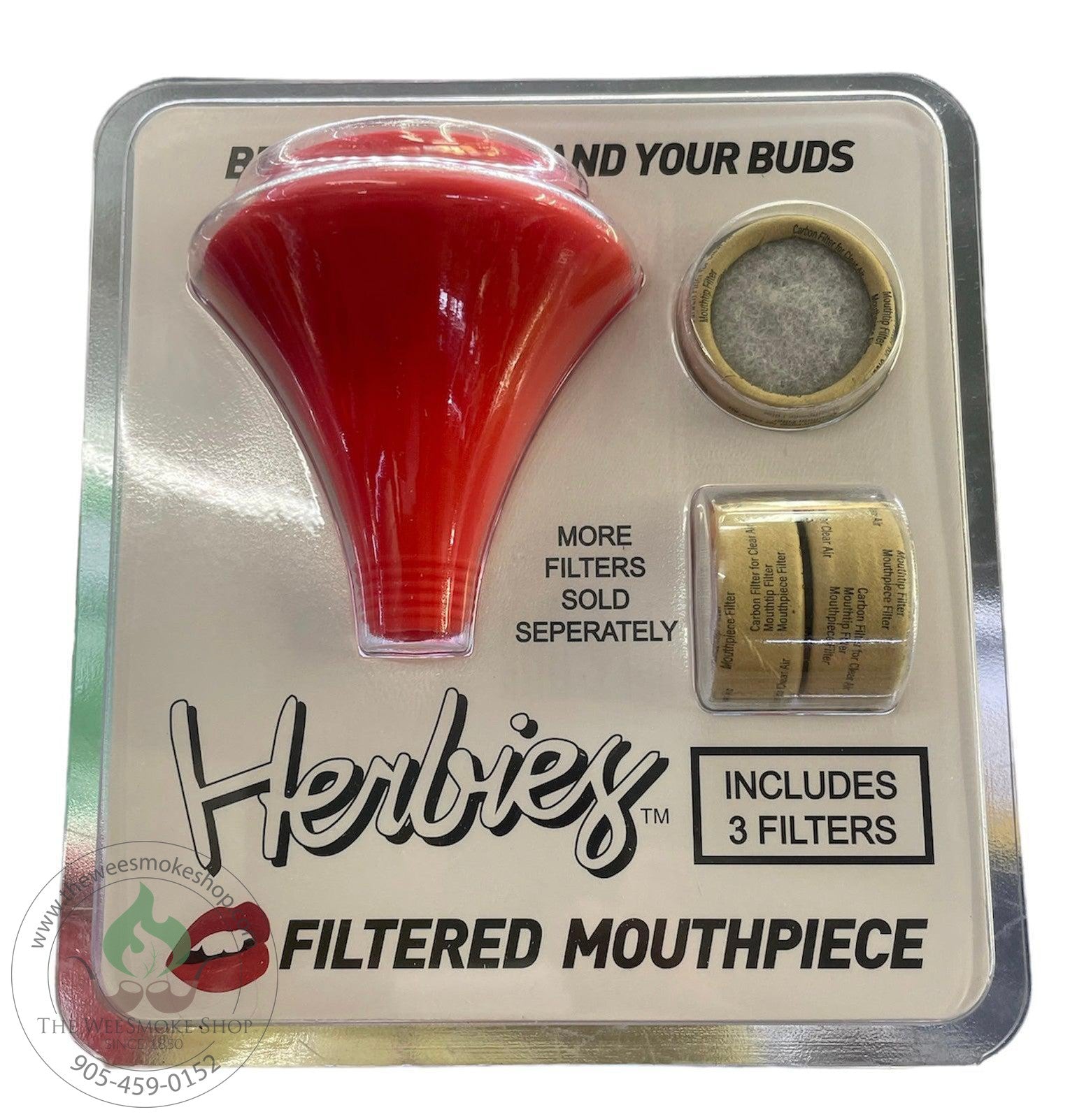 Herbies Filtered Mouthpiece - Red - The Wee Smoke Shop