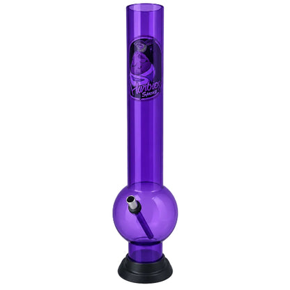 Purple Herbies 15" Acrylic Bong on clear background