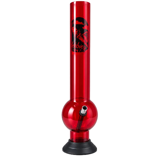 Red Herbies 15" Acrylic Bong-Bong on clear background