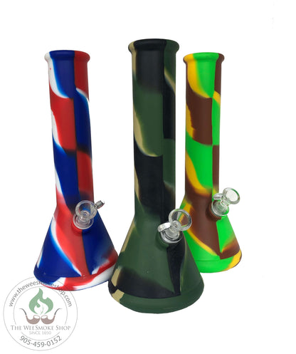 12" Multicolour Silicone Beaker Bong - Silicone Bong - The Wee Smoke Shop