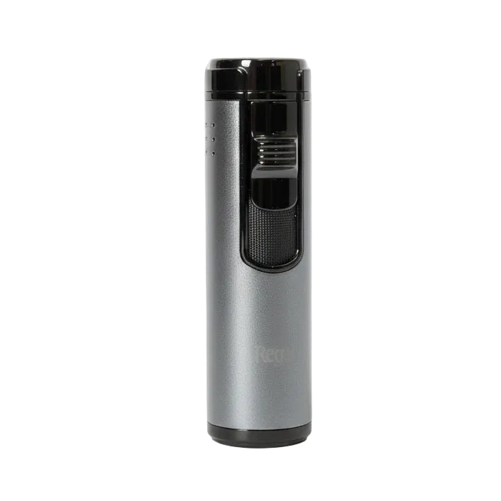 Silver cylindrical Lighter on a white background