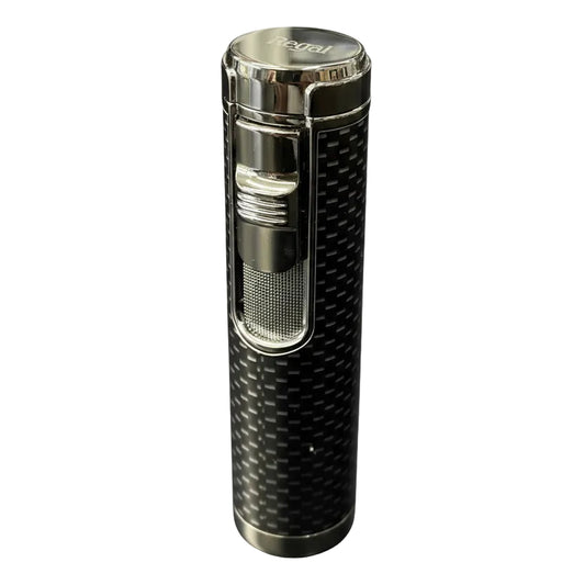 Black Patterned Regal Cylinder Quad Flame Torch - Torch Lighter - The Wee Smoke Shop
