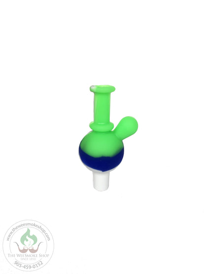 White, Blue and Green Bubble Silicone Carb Cap - Wee Smoke Shop