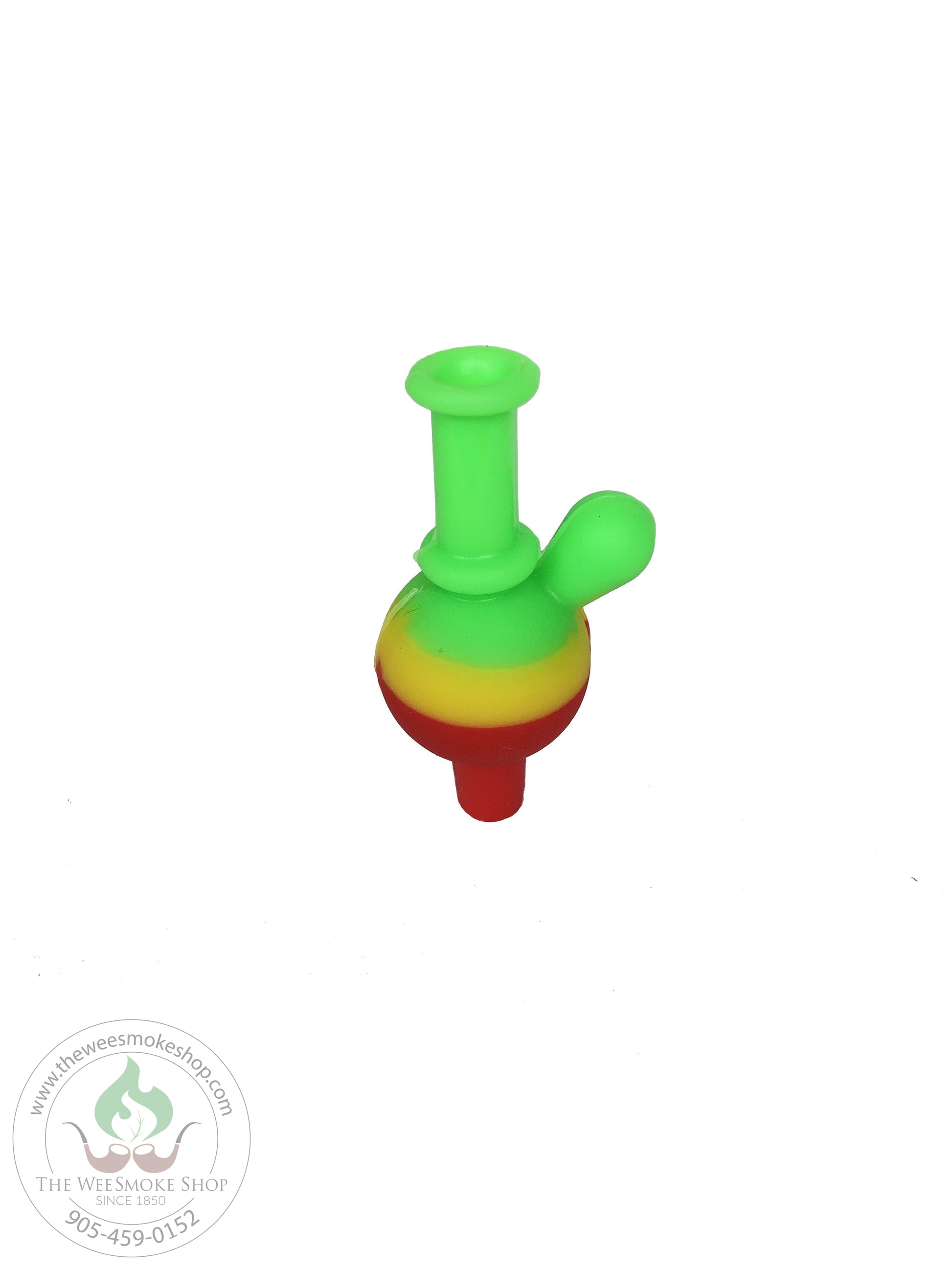 Green, Red and Yellow Bubble Silicone Carb Cap - Wee Smoke Shop