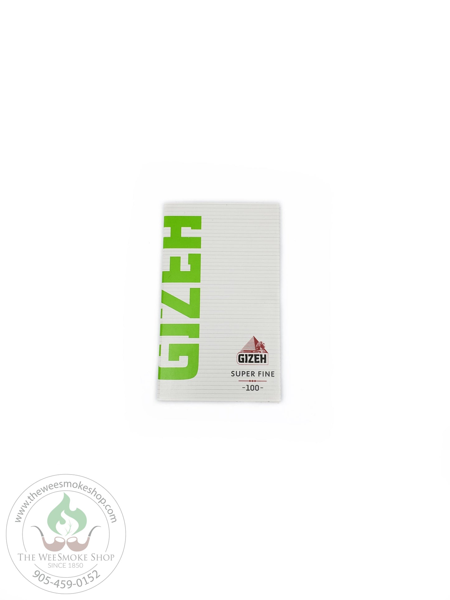 Gizeh Super Fine Green and white pack Rolling Papers.Single wide double window The Wee Smoke Shop