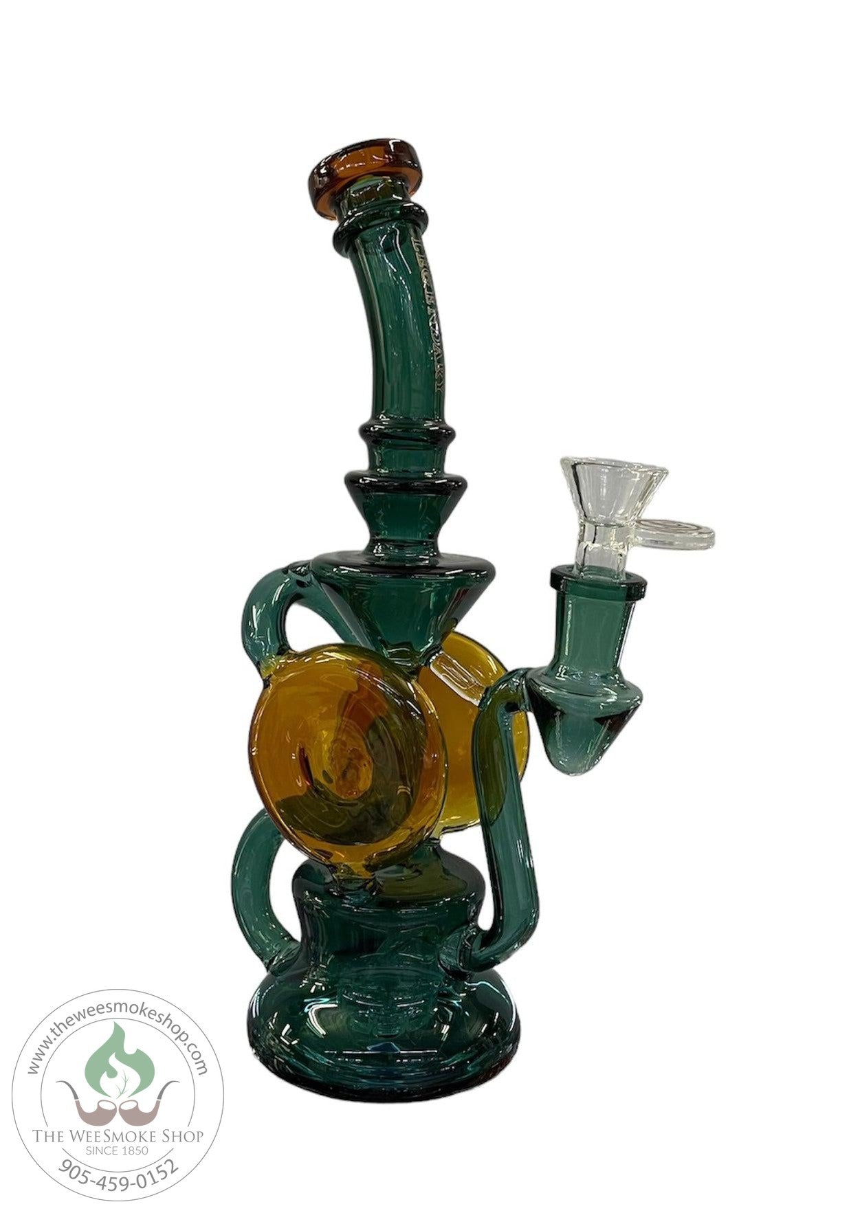 Teal Legendary 9.5" Recycler Angled Bong - Wee Smoke Shop