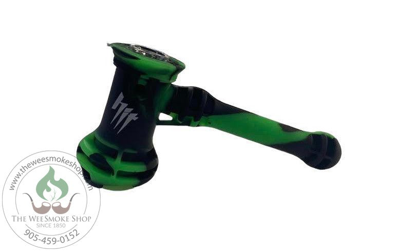 HIT Silicone Hammer Pipe-Green/Black-The Wee Smoke Shop 