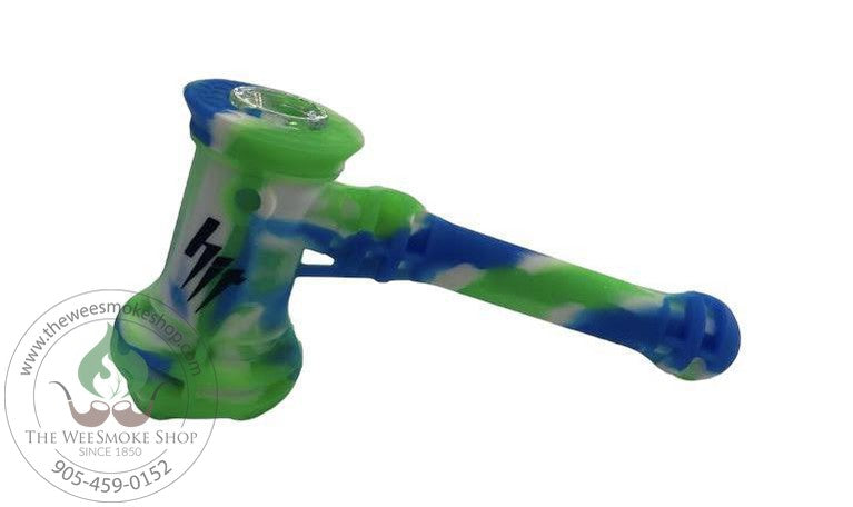 HIT Silicone Hammer Pipe-Green/Blue/White-The Wee Smoke Shop