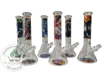 Colorful Design Bong 14'' - 7 MM (Glow in the Dark) - Wee Smoke Shop