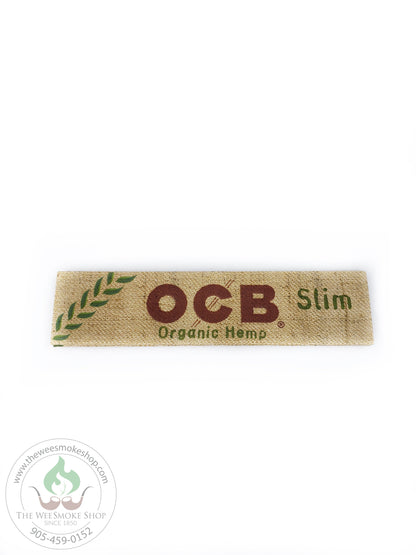 OCB Organic Hemp Rolling Papers. brown pack.  King Size Slim.The Wee Smoke Shop