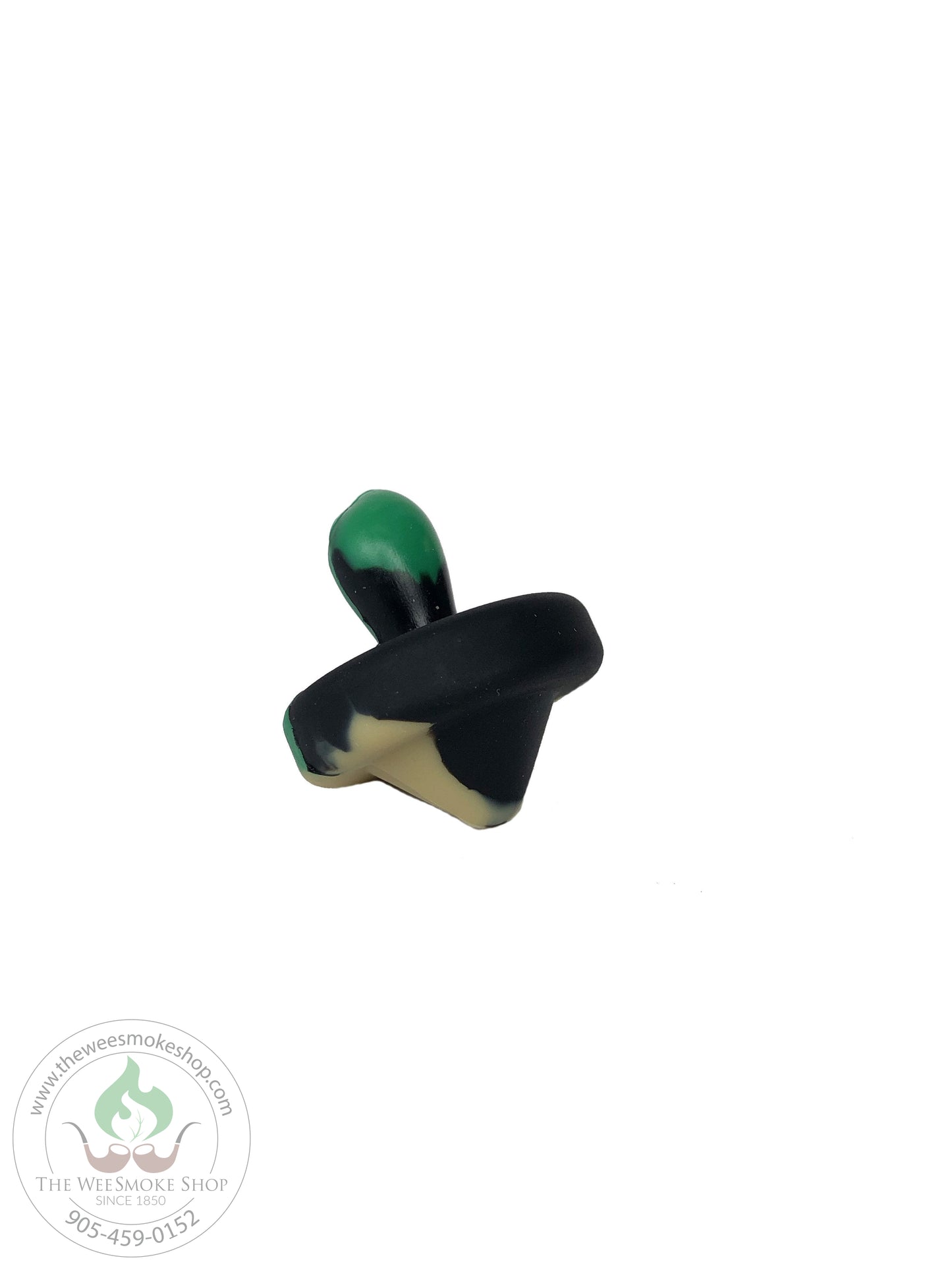 Black, Green and white Pointed Silicone Carb Cap - Wee Smoke Shop