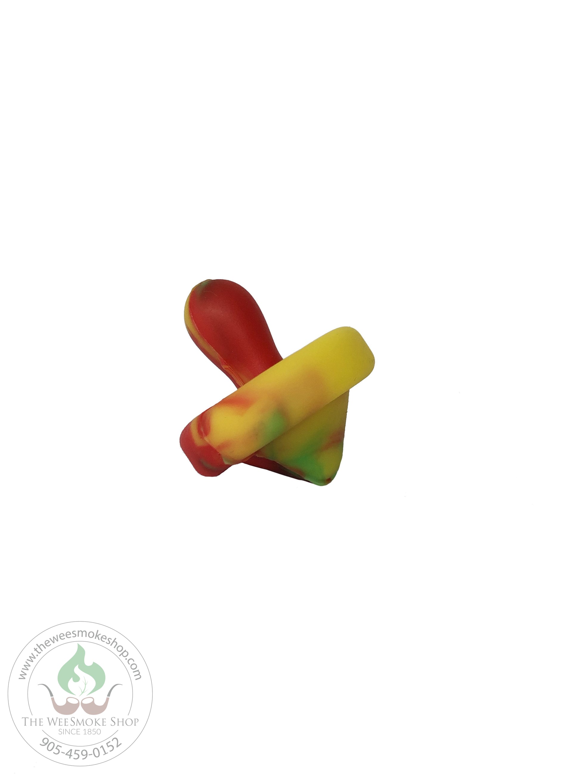 Red and Yellow Pointed Silicone Carb Cap - Wee Smoke Shop