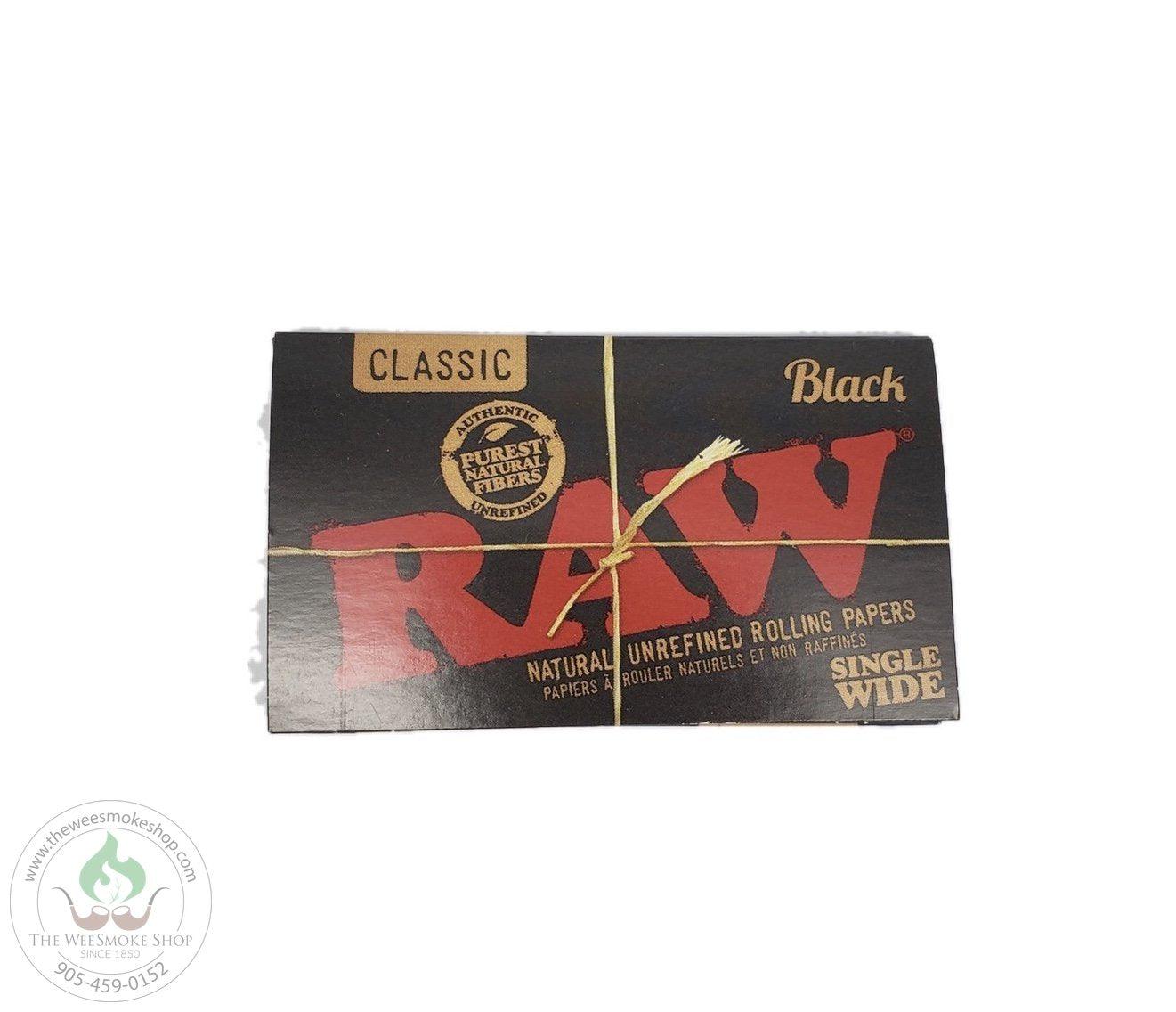 RAW Black Rolling Papers. Single Wide Double Window. The Wee Smoke Shop