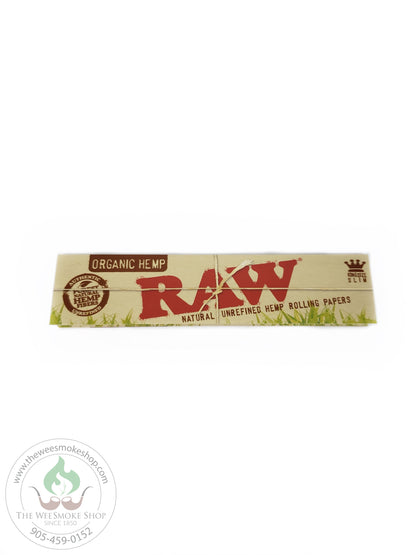 RAW Organic Hemp Rolling Papers. King size slim