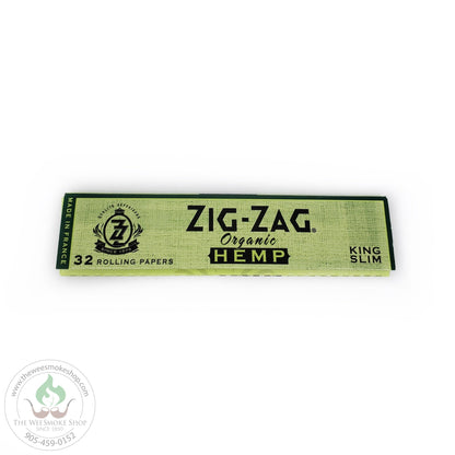 Zig Zag Organic Hemp Rolling Papers green pack. king size slim. Pack of 32 papers